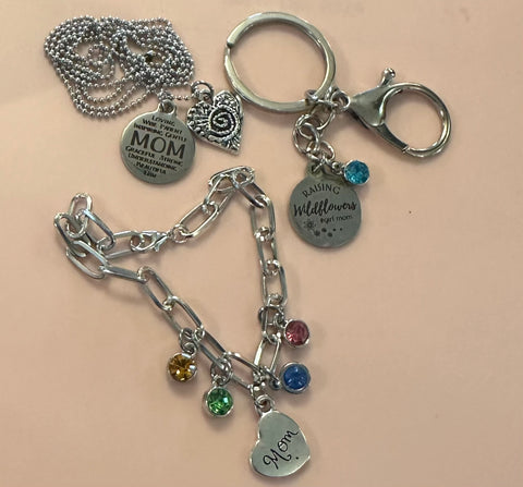 Mom's Necklace, Bracelet or Keyring