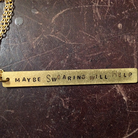 snarky & sweet copper stamped necklace