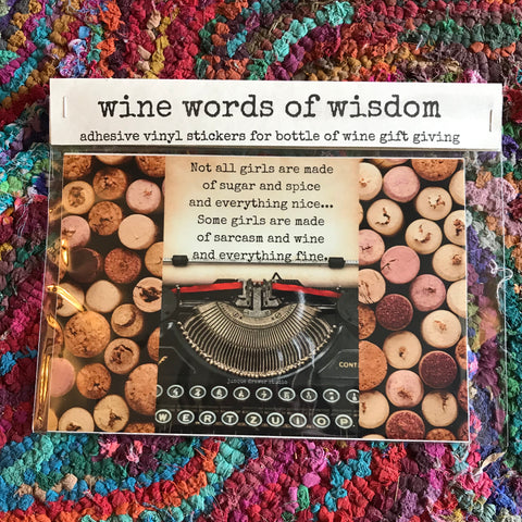 "Wine Words of Wisdom" Wine Labels