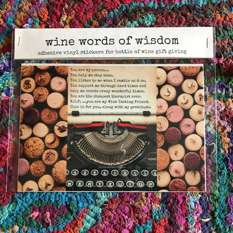 "Wine Words of Wisdom" Wine Labels