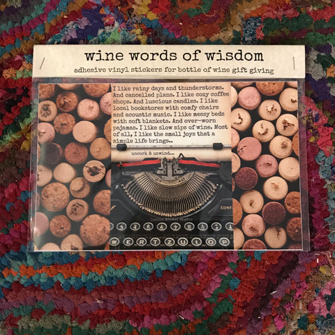 "Wine Words of Wisdom" Wine Labels
