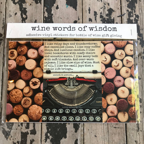 "Wine Words of Wisdom" Wine Labels