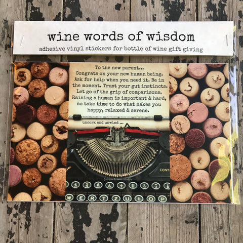 "Wine Words of Wisdom" Wine Labels
