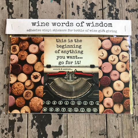 "Wine Words of Wisdom" Wine Labels