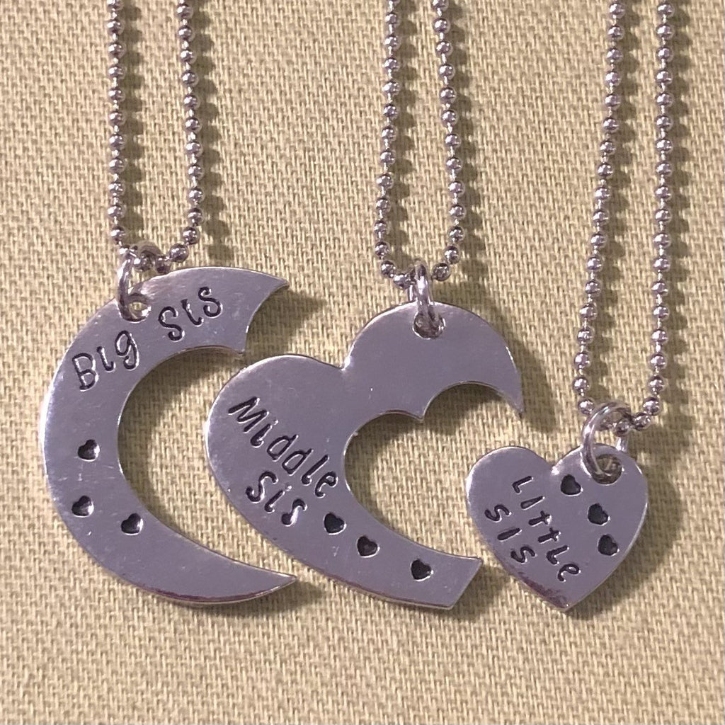 Big Sis, Middle Sis and Little Sis Necklaces