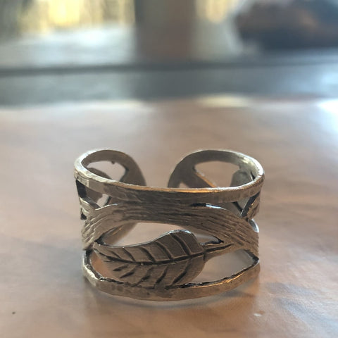 Silver Leaf Ring (adjustable)