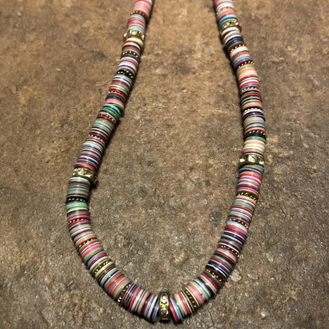 Multi Color Sequin Long Necklace