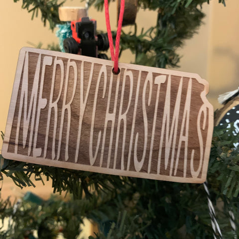 Wood Kansas Ornament