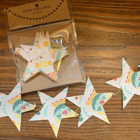 Vintage Paper Star Garland