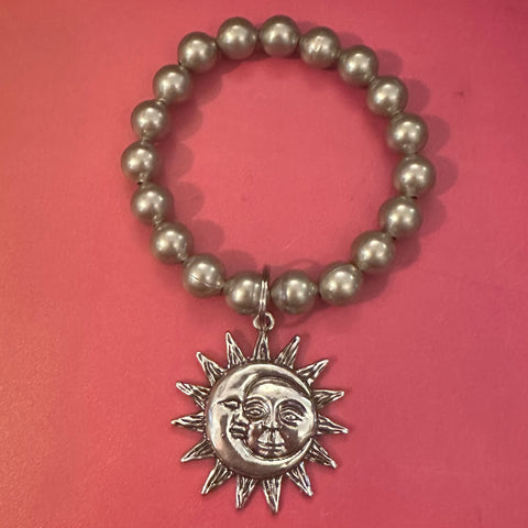 Navajo Pearl Bracelets with Silver Metal Charms