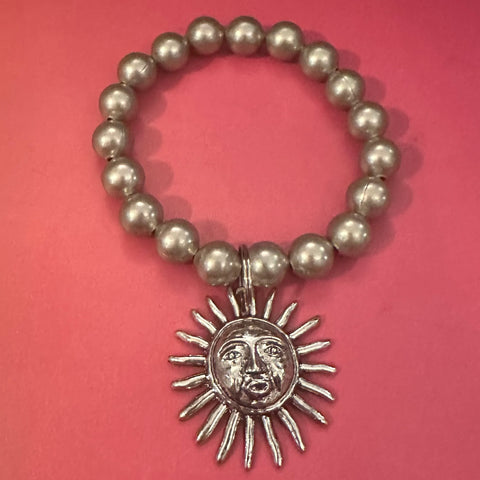 Navajo Pearl Bracelets with Silver Metal Charms