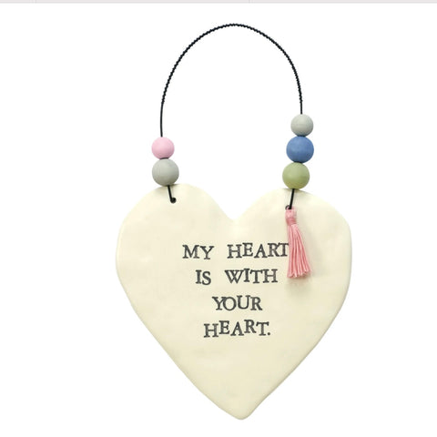 Ceramic Hanging Heart Art