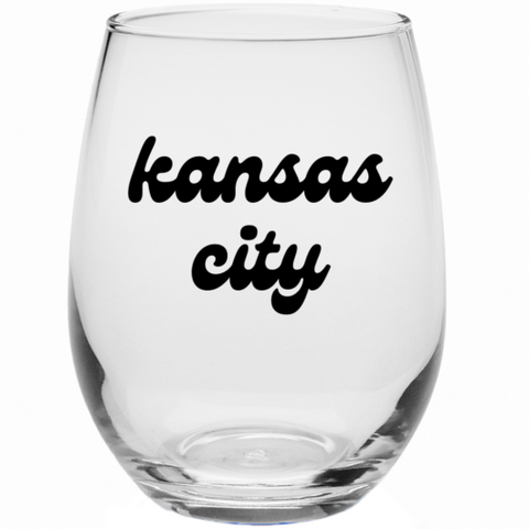 Kansas City Stemless Wine Glass