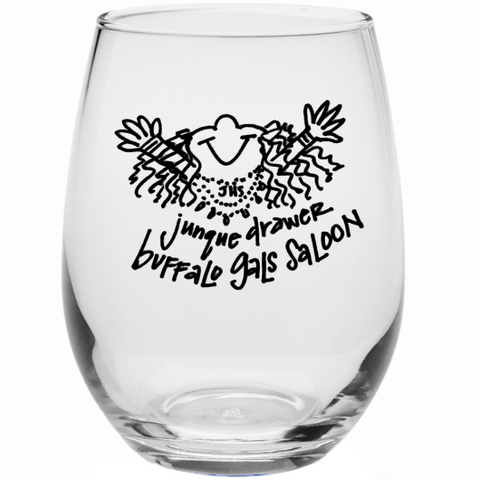 Junque Drawer/Buffalo Gals Saloon Wine Glass