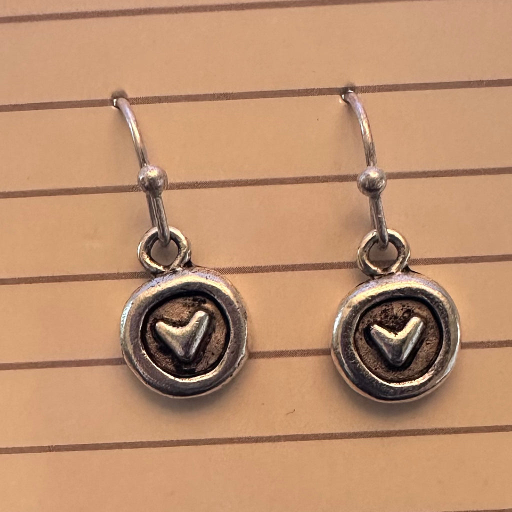 Small Silver Heart Seal Earrings