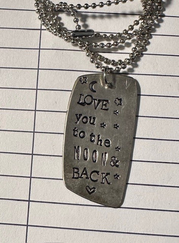 Stamped Silverware Love You to the Moon and Back Necklace