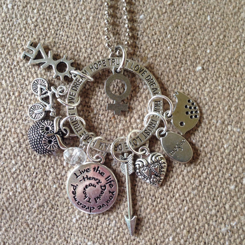 girl power charm necklace