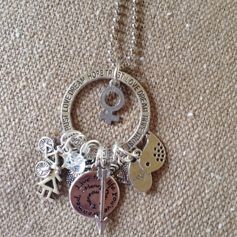 girl power charm necklace