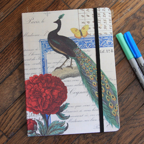 vintage peacock notebook
