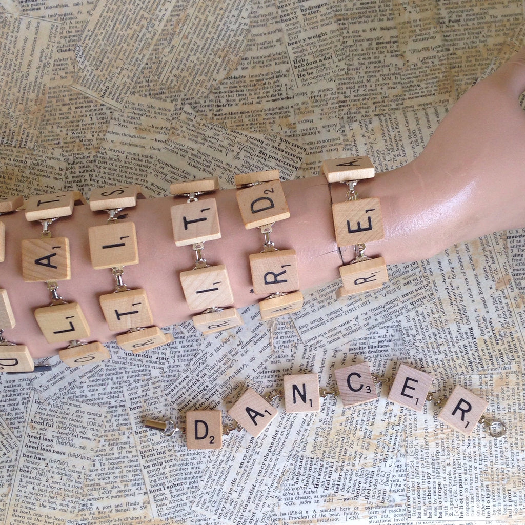 scrabble tile bracelet: dancer