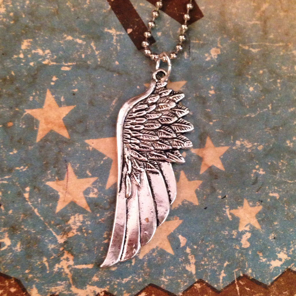 silver wing necklace