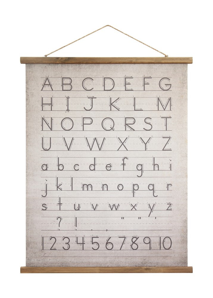 Canvas Scroll of Alphabet & Numbers