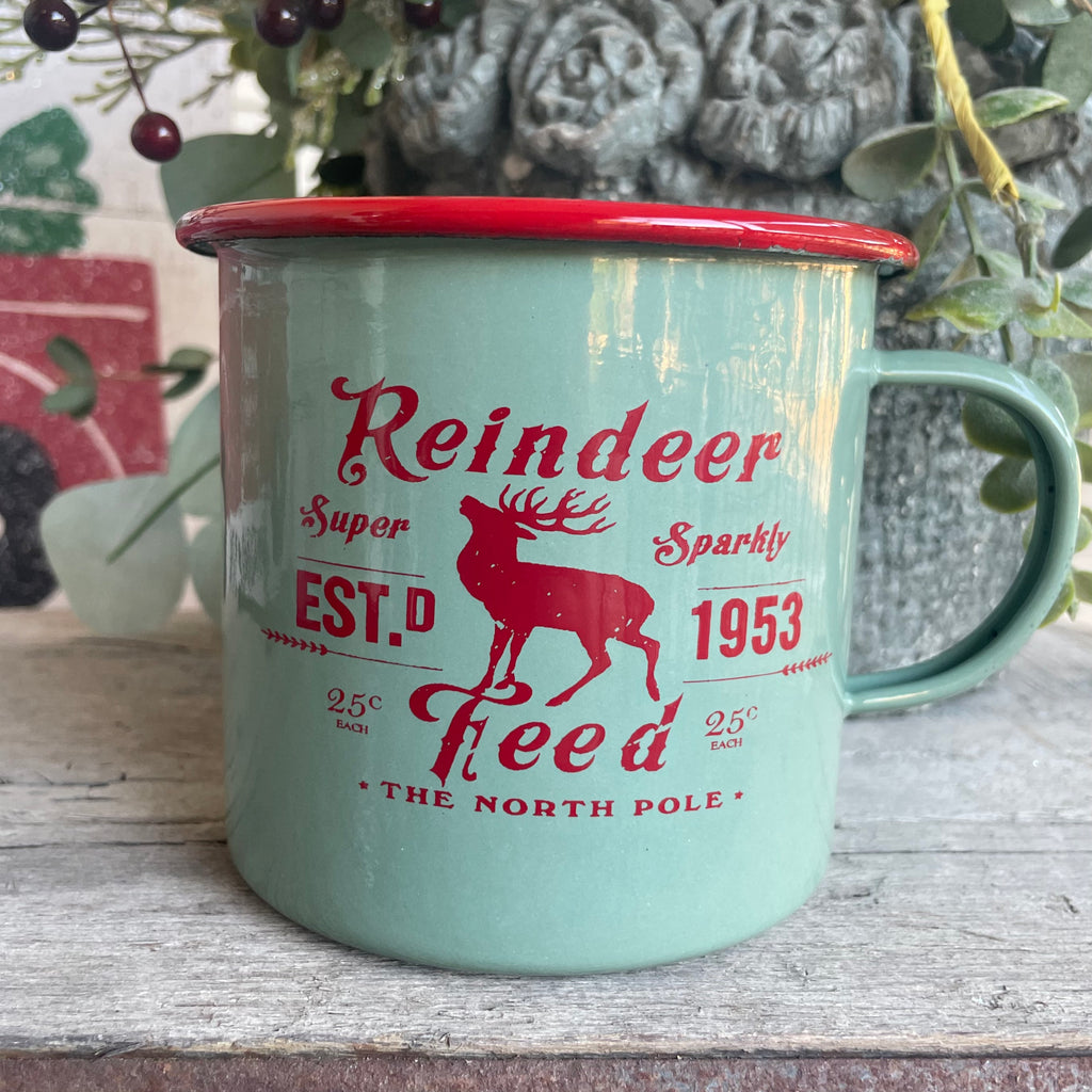 Reindeer Enameled Mug