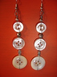 vintage button earrings: triple