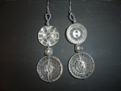 vintage button earrings: double