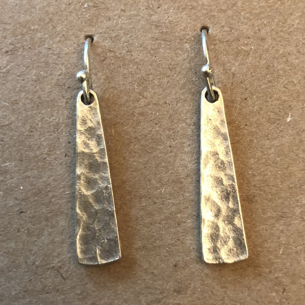 Silver hammered earrings