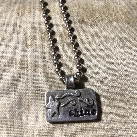 stamped pewter necklace