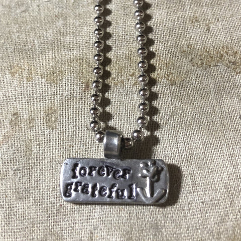stamped pewter necklace