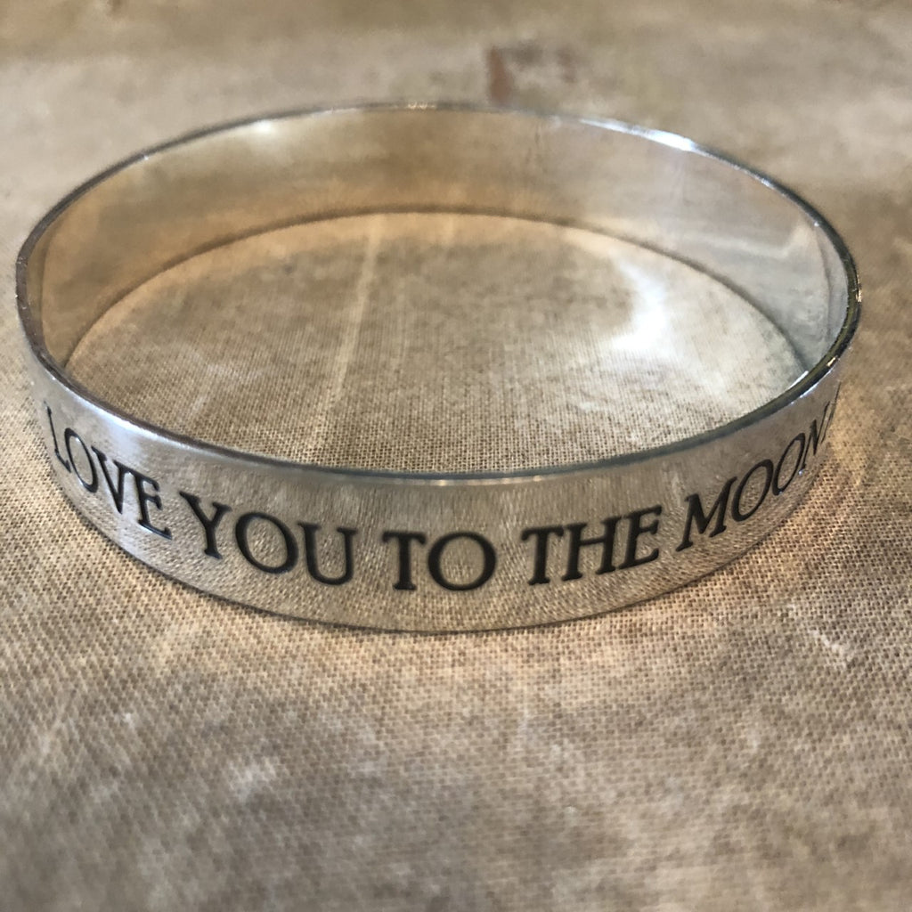 Love You To The Moon and Back Bangle Bracelet