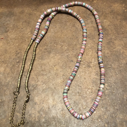 Multi Color Sequin Long Necklace